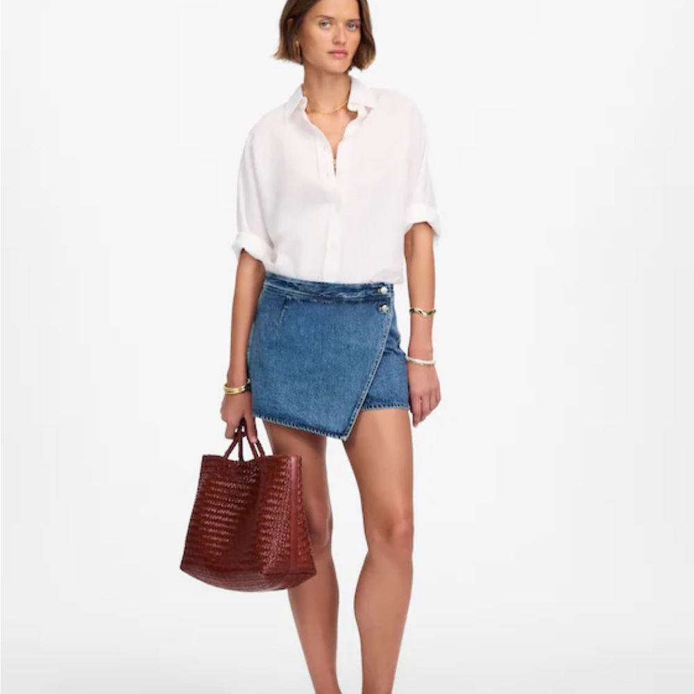 Madewell Denim Micro Mini Skort in Northam Wash